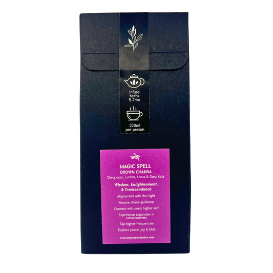 Magic Spell Crown Chakra Tea - Enlightening Herbal Blend for Wisdom & Transcendence - 15 Pyramid Sachets