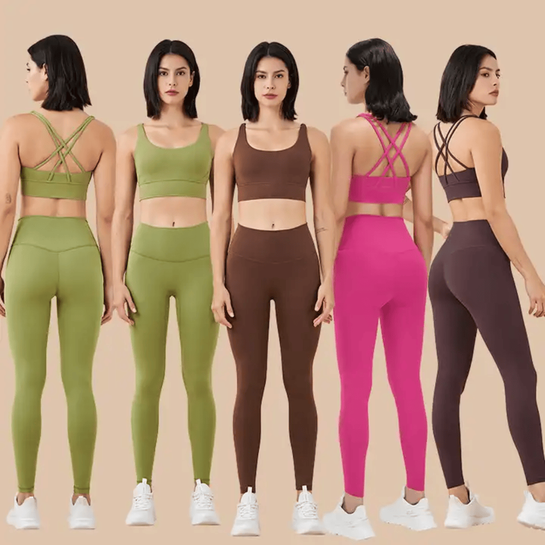 Get Active in Style: High-Waisted Spandex Leggings & Sports Bra Set! 🔥