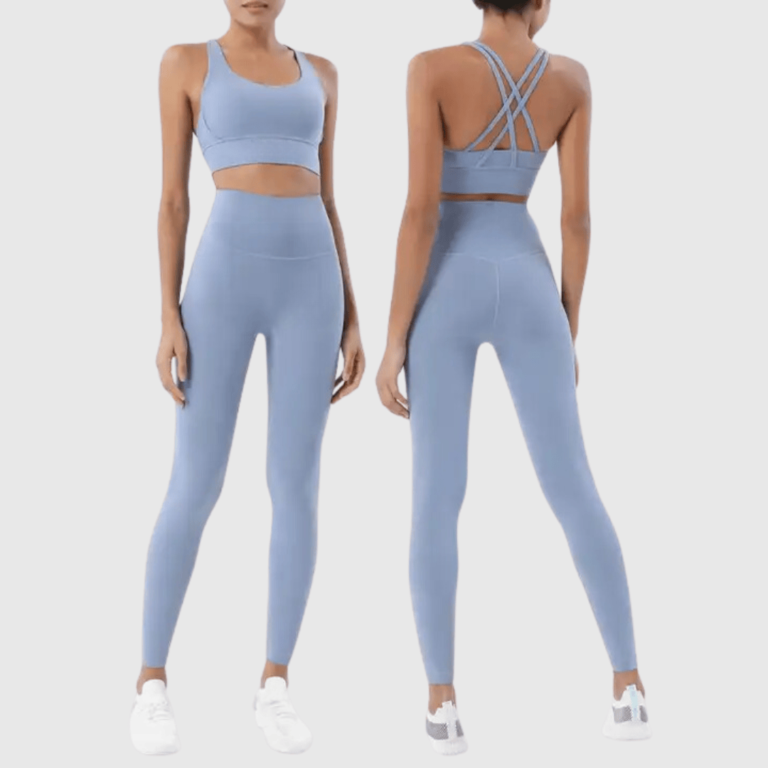 Get Active in Style: High-Waisted Spandex Leggings & Sports Bra Set! 🔥