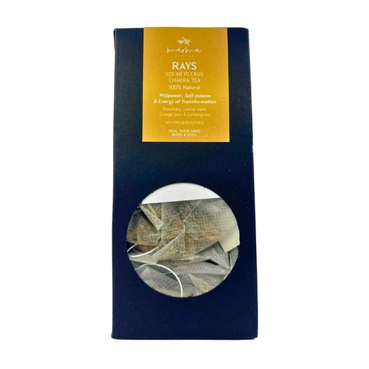 Rays Solar Plexus Chakra Tea - Empowering Herbal Infusion with Rosemary & Lemongrass - 15 Pyramids